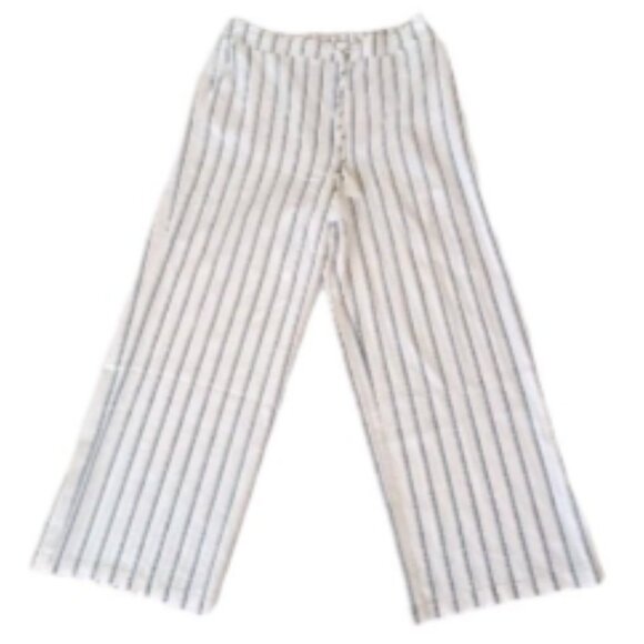 NWT Ellen Tracy High Rise Linen Blend Wide Leg Pant Drawstring Tasselβ Pockets L - Picture 17 of 17